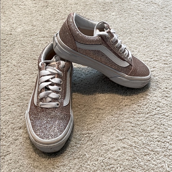 Blush Pink Glitter Vans Toddler Sz 11.5 - Picture 1 of 6